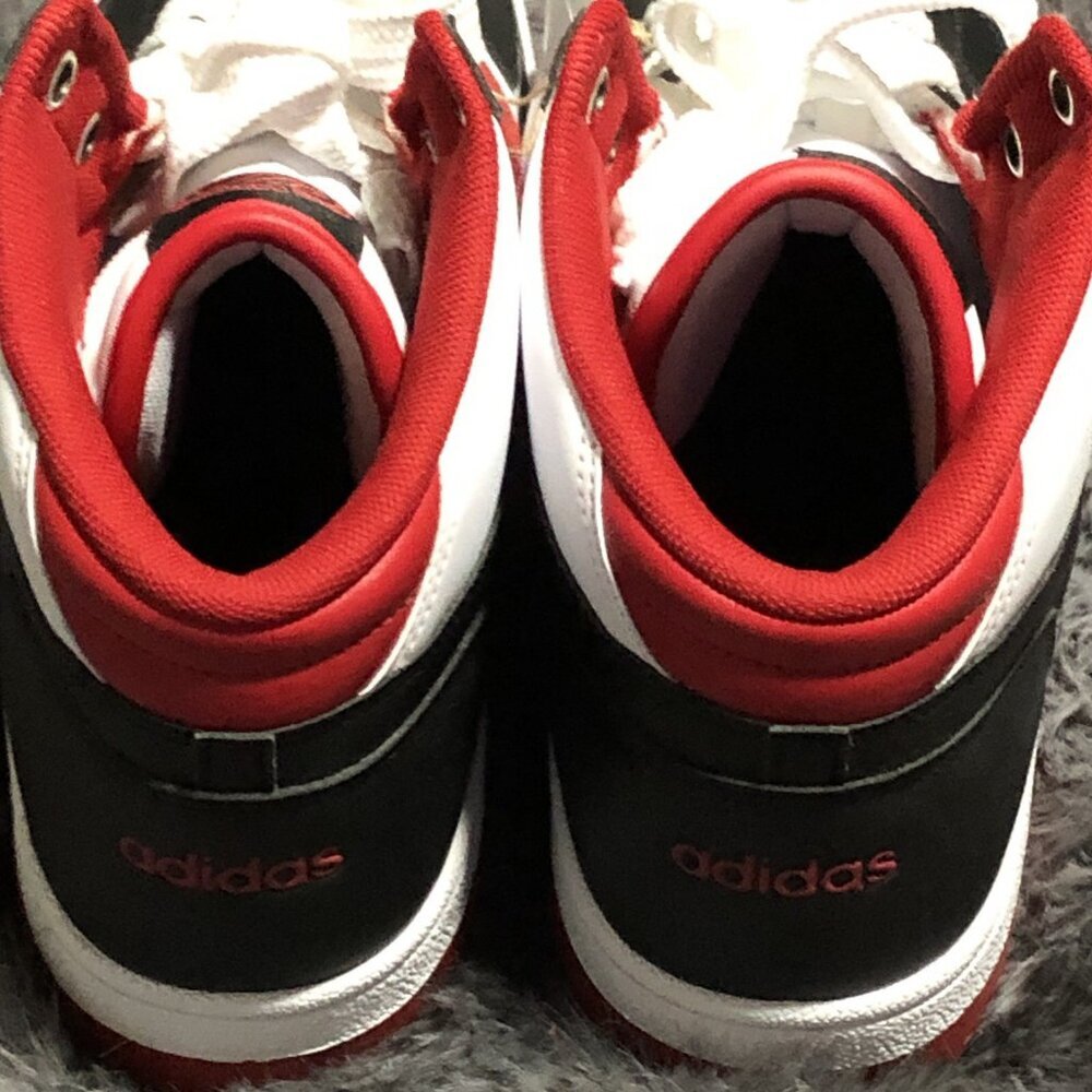 Adidas Men's Rapid Court Mid Shoe In A White, Black And red Colorway Size 10.5 - Picture 4 of 6